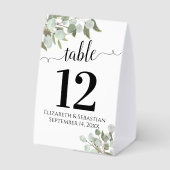 Plaque De Table Russe Aquarelle Eucalyptus Mariage Numéro de table (Verso)