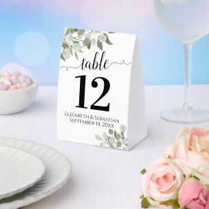 Plaque De Table Russe Aquarelle Eucalyptus Mariage Numéro de table
