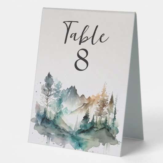 Plaque De Table Russe Watercolor Numéro de la table (Recto)