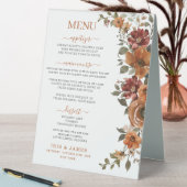 Plaque De Table Rust Burange Floral Mariage de automne Dîner Menu (En SItu (Tableau))