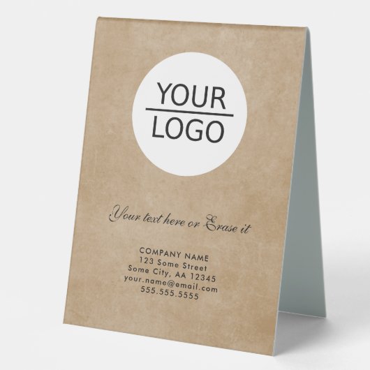 Plaque De Table Rustic Ajouter Logo Texte Personnalisé Promotion d (Recto)