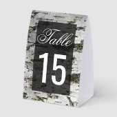Plaque De Table Rustic Birch Tree Bark Modern Wedding Table Number (Verso)