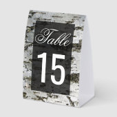 Plaque De Table Rustic Birch Tree Bark Modern Wedding Table Number (Recto)