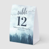Plaque De Table Rustic Blue Misty Mountains Mariage Numéro de tabl (Recto)