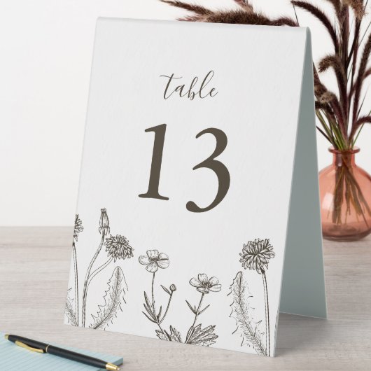 Plaque De Table Rustic Boho Wildflower  Wedding (En SItu (Tableau))