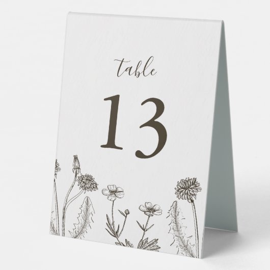 Plaque De Table Rustic Boho Wildflower  Wedding (Verso)