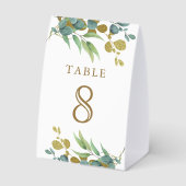 Plaque De Table Rustic Eucalyptus Gold Branch Wedding Table Number (Verso)