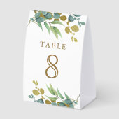 Plaque De Table Rustic Eucalyptus Gold Branch Wedding Table Number (Recto)