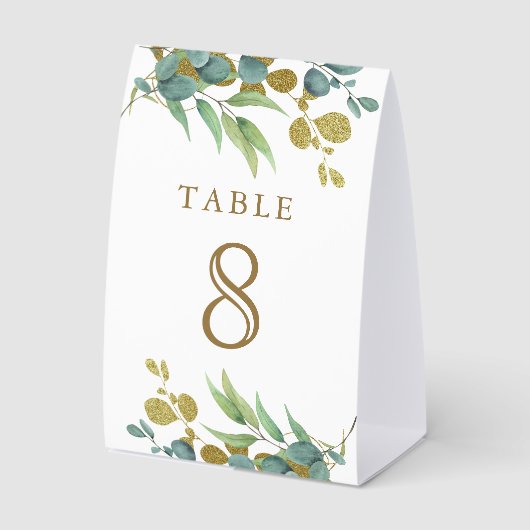 Plaque De Table Rustic Eucalyptus Gold Branch Wedding Table Number (Recto)