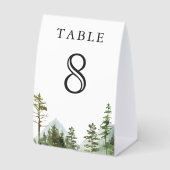 Plaque De Table Rustic Mountain Forest Trees Wedding Table Number (Recto)