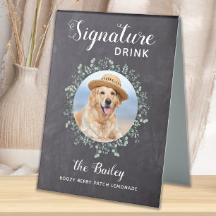 Plaque De Table Rustic Pet Mariage Signature Boire Barre de chien 