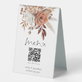 Plaque De Table Rustic Terracotta Florals Menu Qr Code Mariage (Recto)