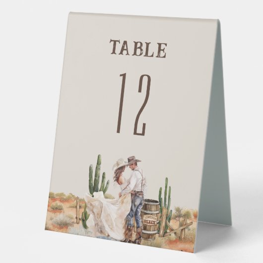 Plaque De Table Rustic Western Ranch Mariage Numéro de table (Recto)