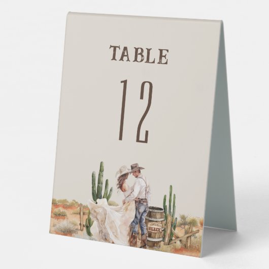 Plaque De Table Rustic Western Ranch Mariage Numéro de table (Verso)