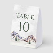 Plaque De Table Rustic Winter Mountain Wedding Table Number (Verso)