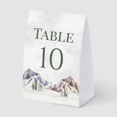 Plaque De Table Rustic Winter Mountain Wedding Table Number (Recto)