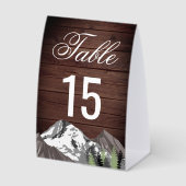 Plaque De Table Rustic Wood Mountain Forest Wedding Table Number (Recto)