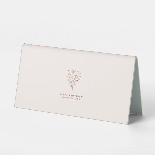 Plaque De Table Rustique Burtic Boho Botanical Mariage (Verso)