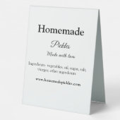 Plaque De Table Sachets maison faits avec amour ajouter texte site (Verso)