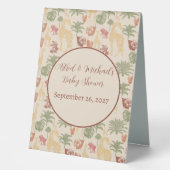 Plaque De Table Safari Giraffe & Palm Baby shower Feuille (Recto)