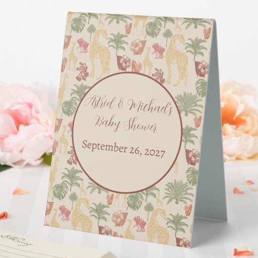Plaque De Table Safari Giraffe & Palm Baby shower Feuille (In SItu (Mariage))