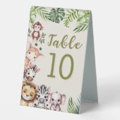 Plaque De Table Safari Jungle Baby shower Numéro de table (Verso)