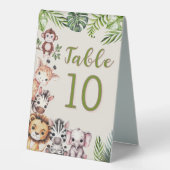 Plaque De Table Safari Jungle Baby shower Numéro de table (Recto)