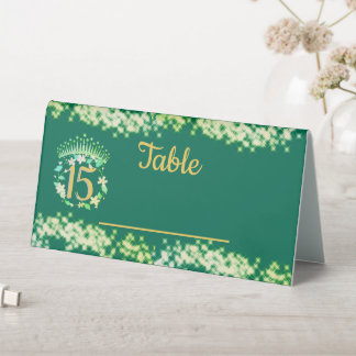 Plaque De Table Sage Green Elegant Boho Quinceañera espagnol