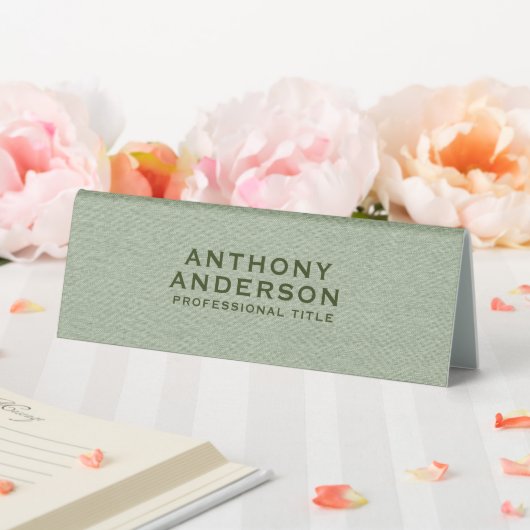 Plaque De Table Sage Green Fabric Texture (In SItu (Mariage))