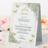 Plaque De Table Sage Green Floral Double Côté Food Bar Menu (In SItu (Mariage))