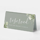 Plaque De Table Sage Green Floral Verdure Mariage Réservé (Verso)
