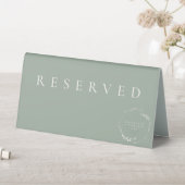 Plaque De Table Sage Green Floral Wreath Monogramme personnalisé r (En SItu (Tableau))