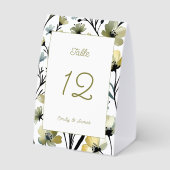Plaque De Table Sage Green & Soft Yellow Botanical Wedding (Verso)