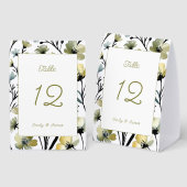 Plaque De Table Sage Green & Soft Yellow Botanical Wedding (Recto/verso)