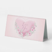 Plaque De Table Saint-Valentin Cœur Rose (Verso)