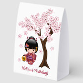 Plaque De Table Sakura Kokeshi Doll Cute Japanese Geisha (Recto)