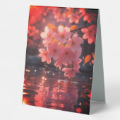 Plaque De Table Sakura Rose Fleurit Sur L'Eau | Serene Spring Nat (Verso)