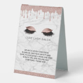 Plaque De Table Salon de beauté Gold rose Covid Conscient Safety (Verso)