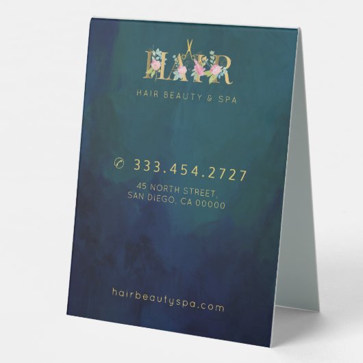 Plaque De Table Salon de coiffure de luxe Menu service marine vint (Verso)