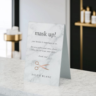 Plaque De Table Salon de coiffure Sécurité des films   Portez Un M