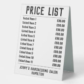 Plaque De Table Salon de coiffure Tarifs Table Tente (Recto)