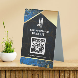 Plaque De Table Salon de maquillage des cheveux QR Code Tarificati