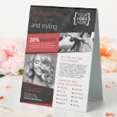 Plaque De Table Salon des cheveux noirs et rouges, Coiffeur (In SItu (Mariage))