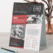 Plaque De Table Salon des cheveux noirs et rouges, Coiffeur (En SItu (Tableau))