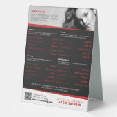 Plaque De Table Salon des cheveux noirs et rouges, Coiffeur (Verso)