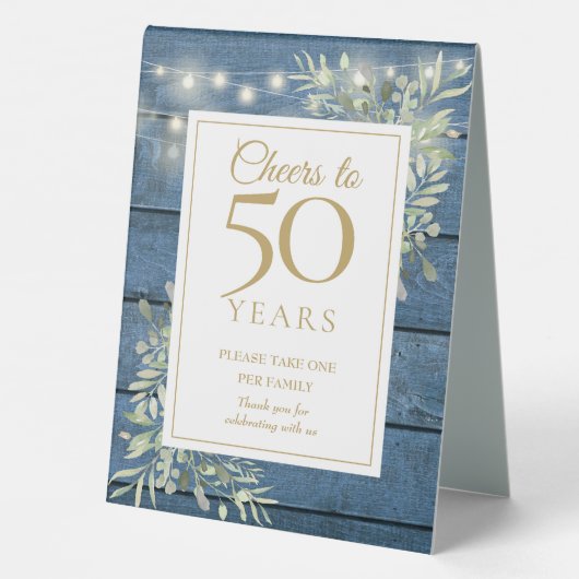 Plaque De Table Salue À 50 Ans De Verdure Rustique (Verso)