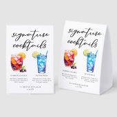 Plaque De Table Sangria Blue Hawaii Pool Signature Cocktails Menu (Recto/verso)