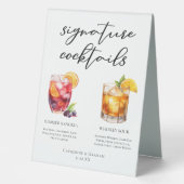 Plaque De Table Sangria Whiskey Sour Signature Cocktails Menu (Recto)