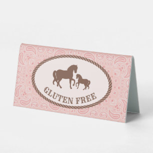 Plaque De Table Sans gluten Cowgirl Party Panneau de la tente