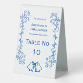 Plaque De Table Sapphire Mariage Table Tente Signal Cloches Défile (Verso)